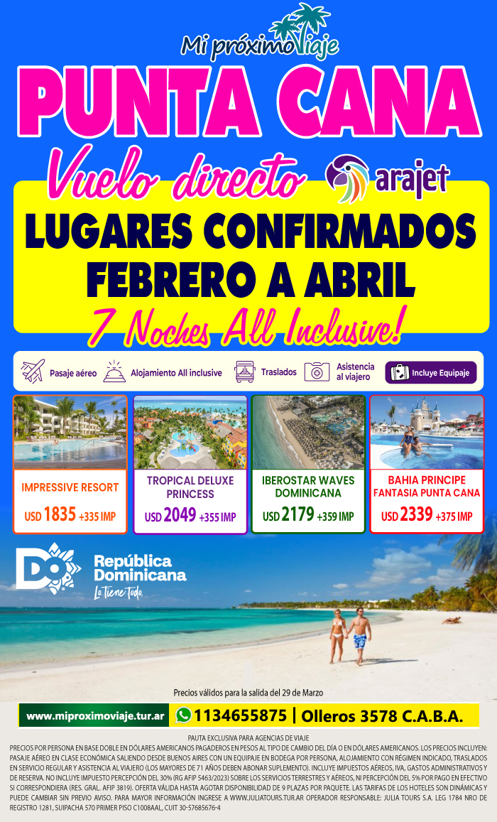 PUNTA CANA FEBRERO A ABRIL! CON AEREO